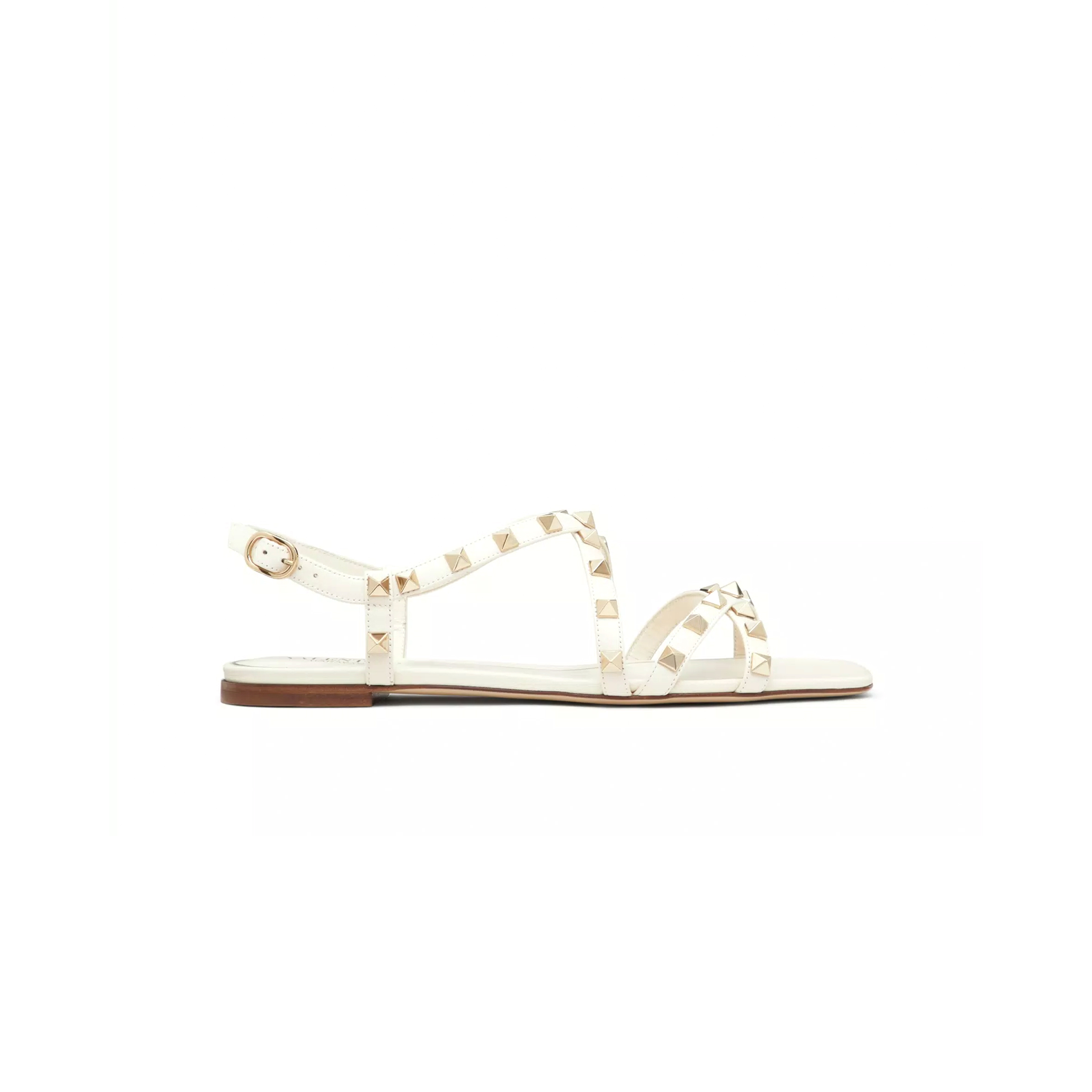 VALENTINO CALFSKIN ROCKSTUD SANDAL WITH STRAPS 5W2S0HR8VOD_I16